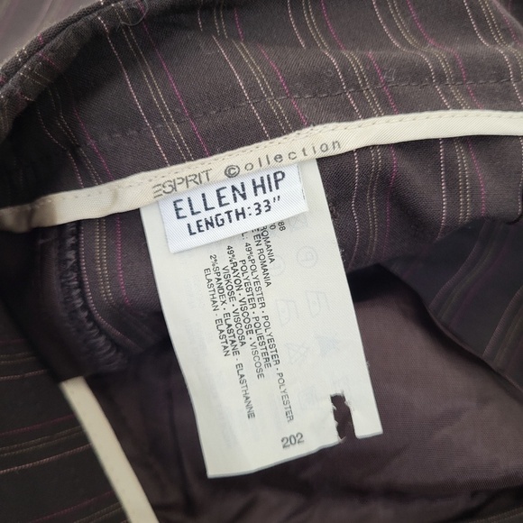 Pinstripe Dress Pants Esprit Mid Low Rise Y2K Straight Leg Boot Cut Dressy - Picture 8 of 10